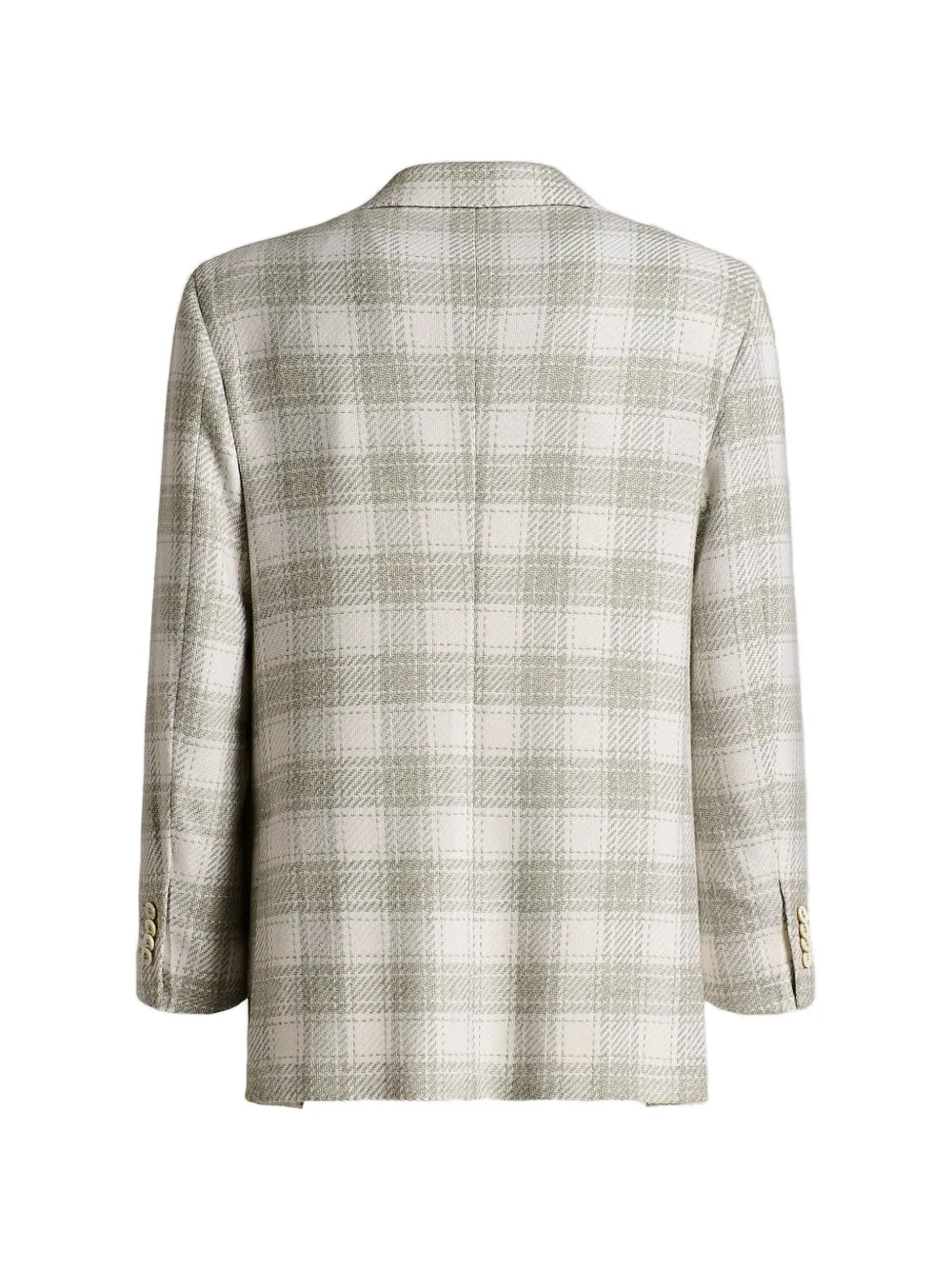 Kiton checked long-sleeve blazer Grijs