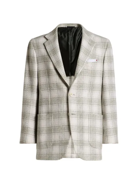 Kiton checked long-sleeve blazer