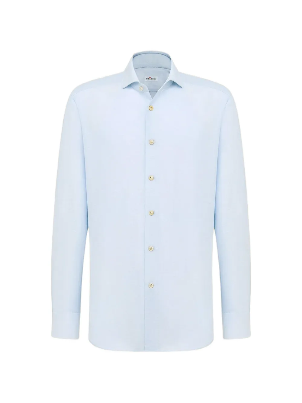 Kiton cotton-blend shirt Blauw