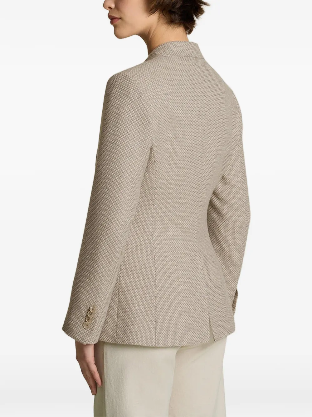 Kiton single-breasted long-sleeve blazer Beige
