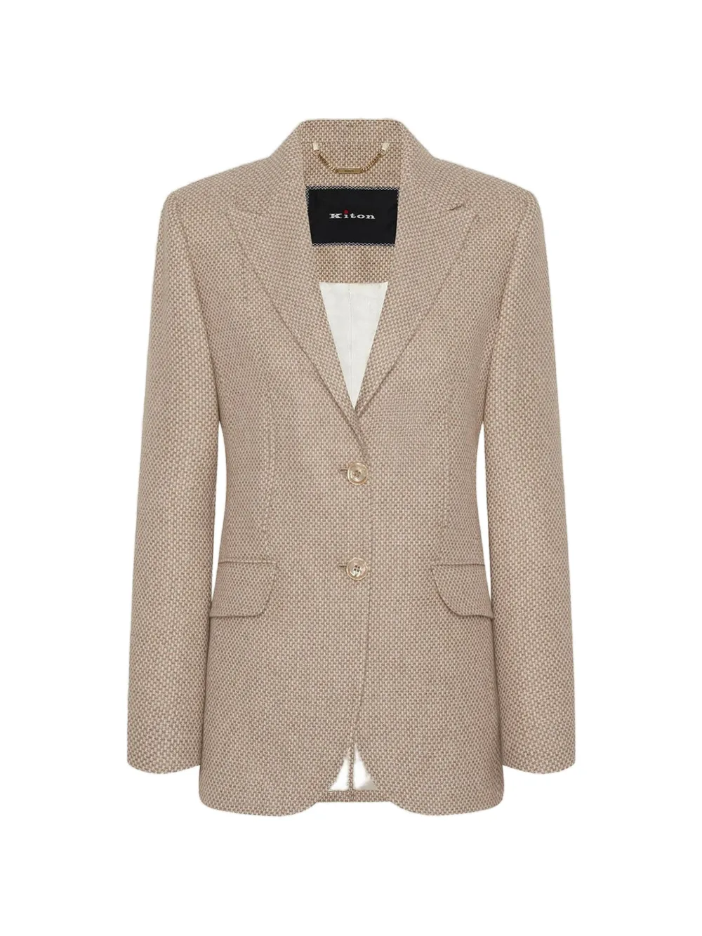 Kiton single-breasted long-sleeve blazer Beige