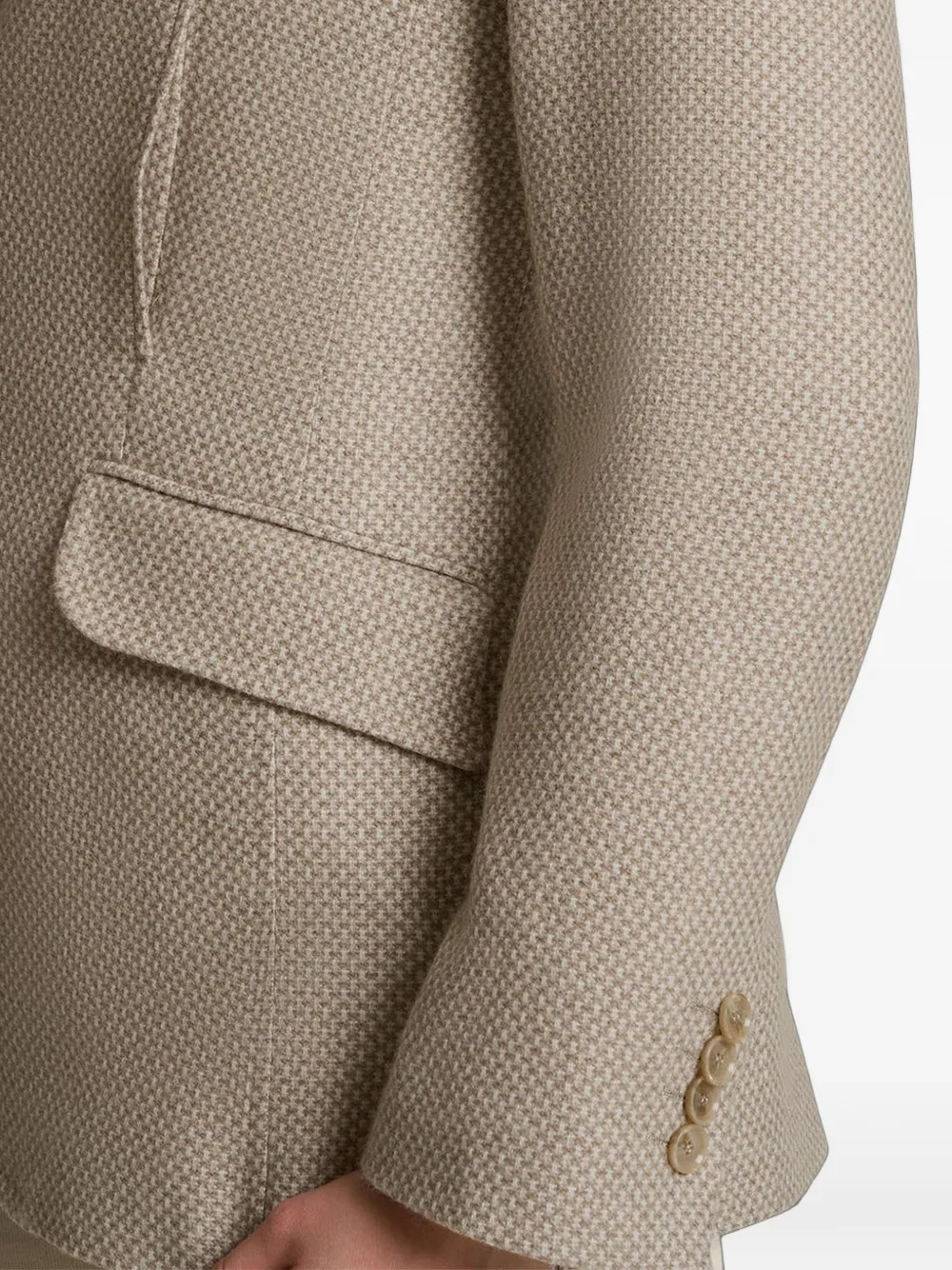Kiton single-breasted long-sleeve blazer Beige