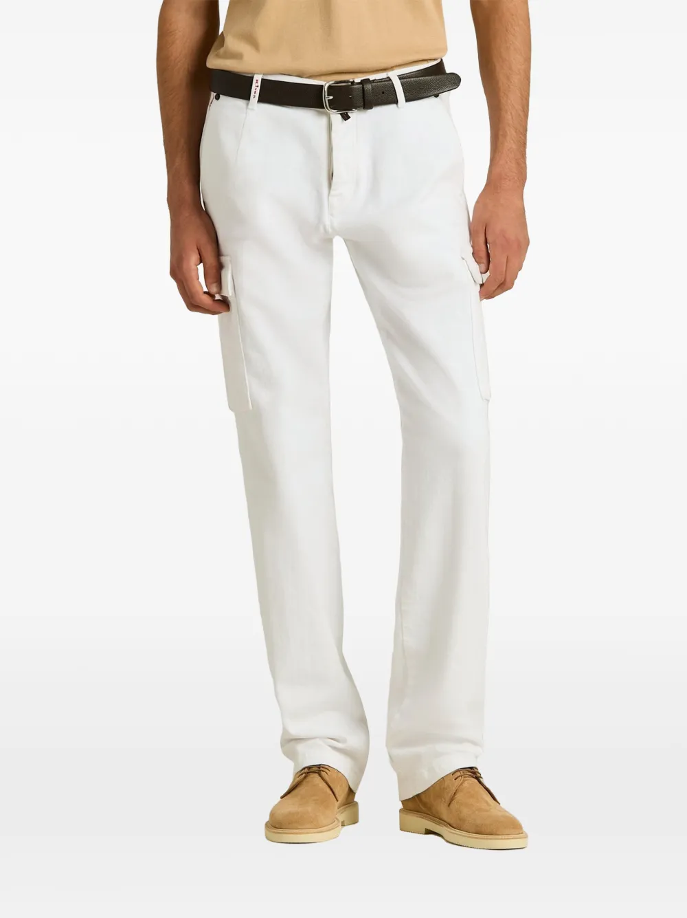 Kiton Straight cargo broek Wit