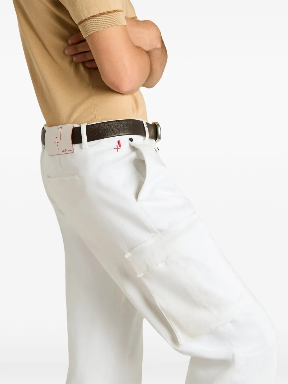 Kiton Straight cargo broek Wit