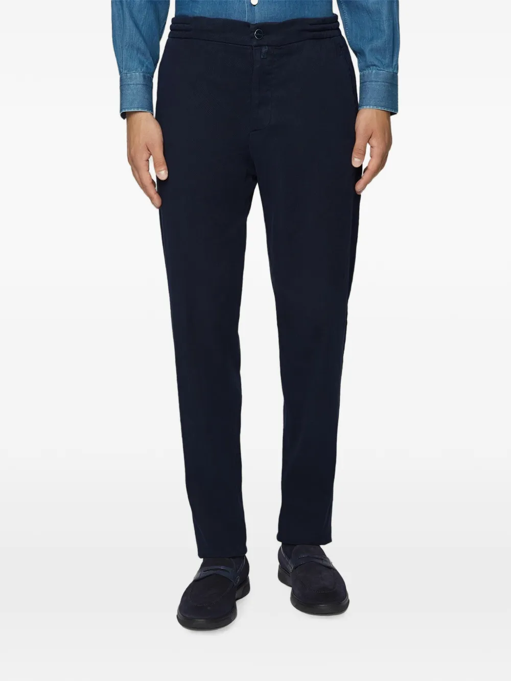Kiton Straight broek met trekkoord Blauw