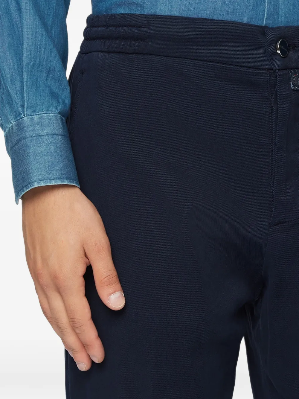 Kiton Straight broek met trekkoord Blauw