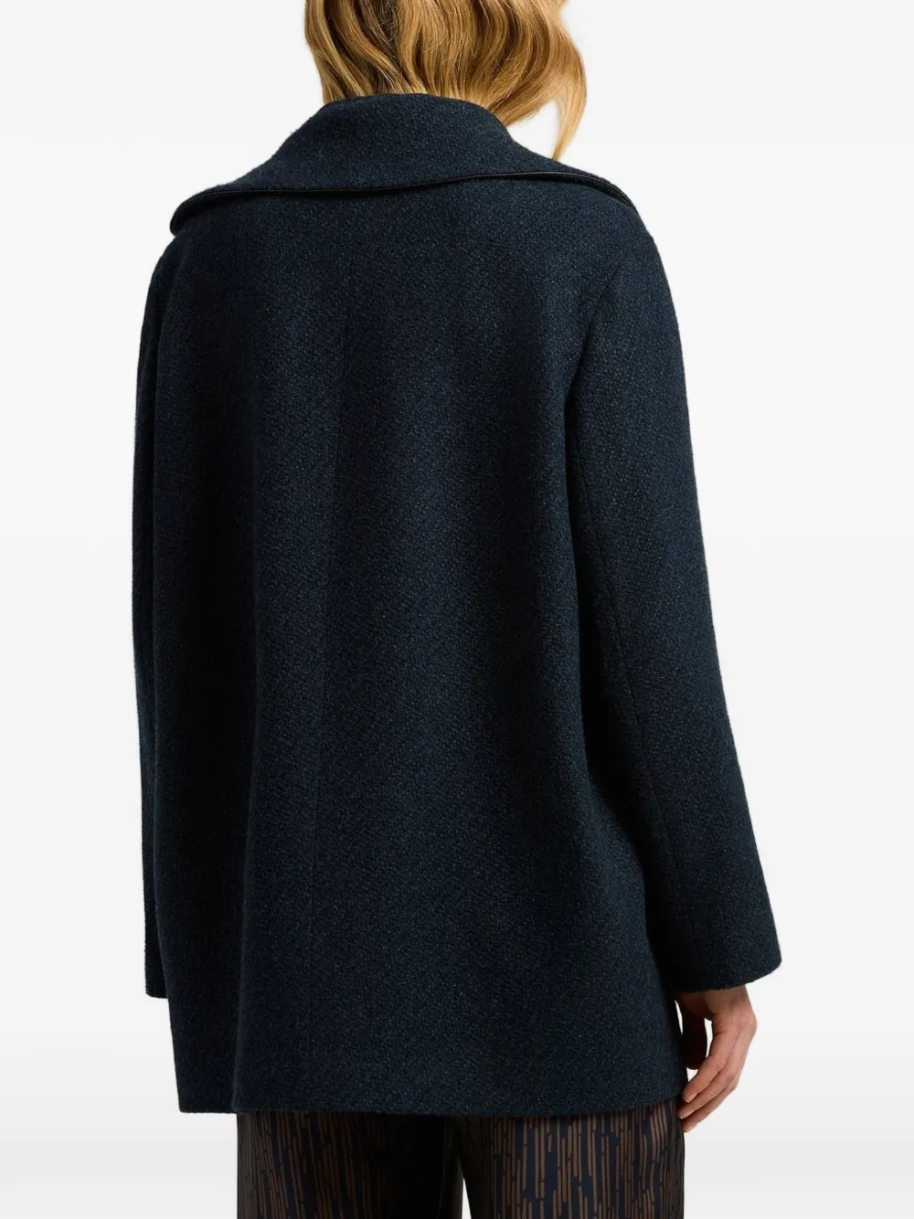 Kiton double-breasted cashmere peacoat Blauw