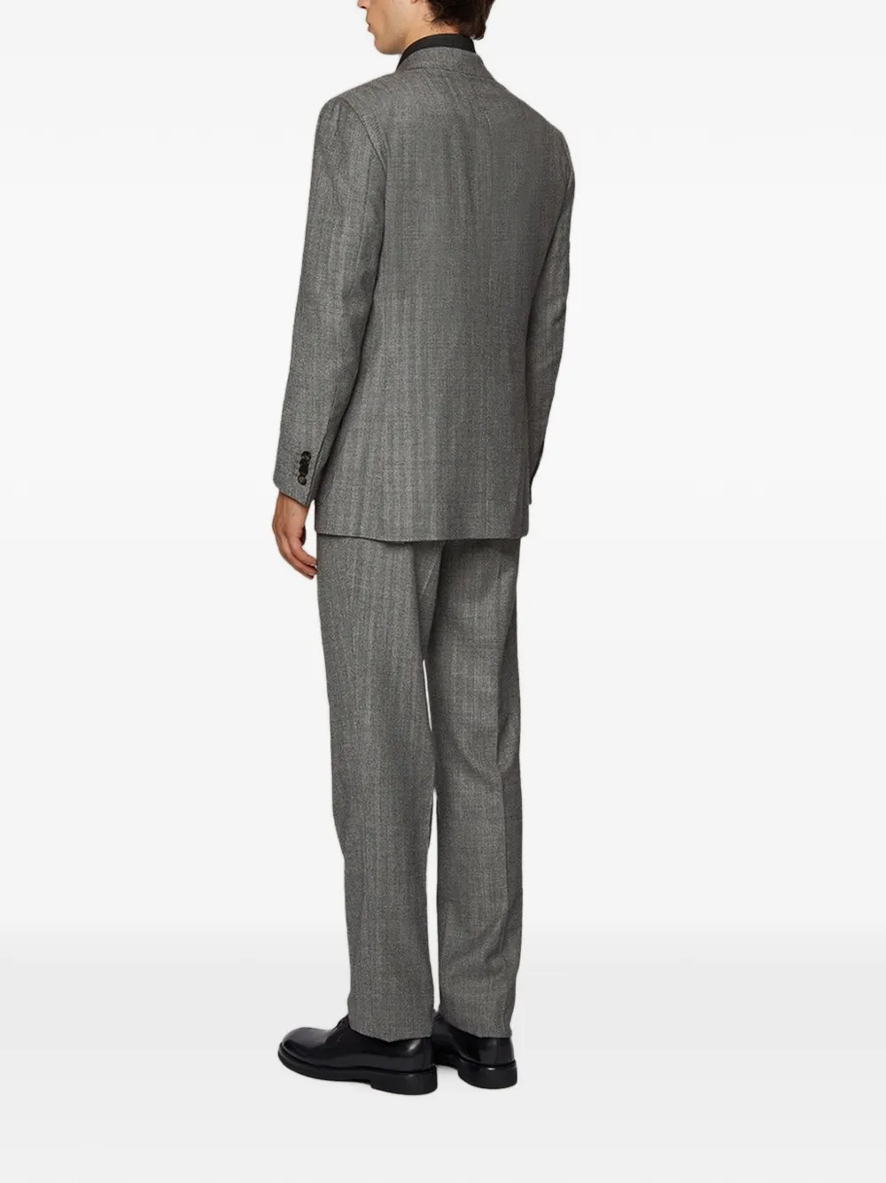 Kiton herringbone wool suit Grijs