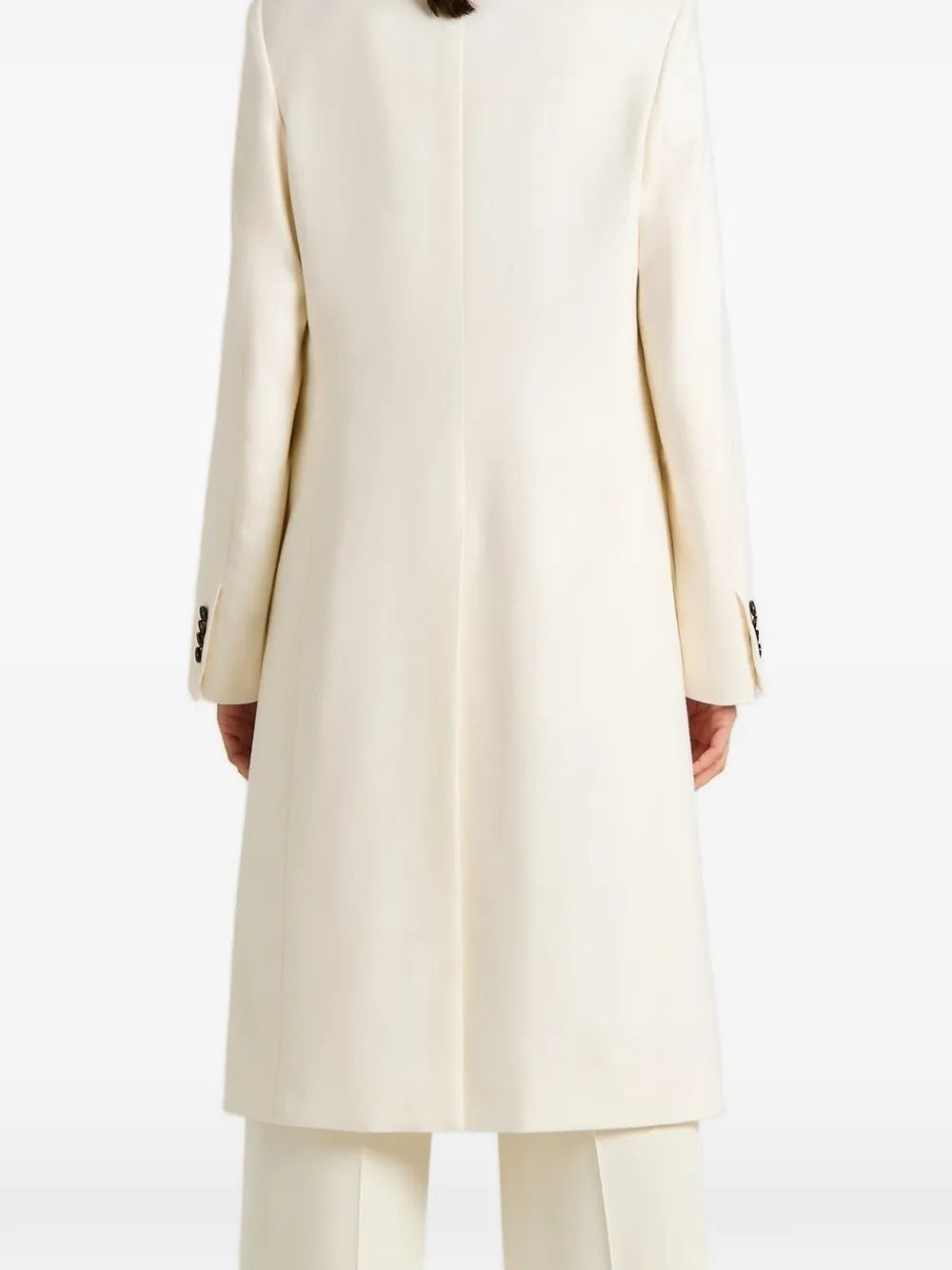 Kiton cashmere wide-lapel coat Wit