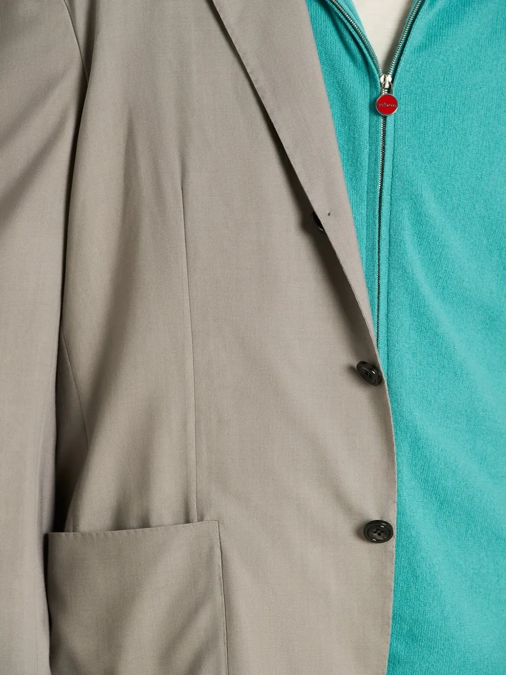 Kiton Blazer met enkele rij knopen Grijs