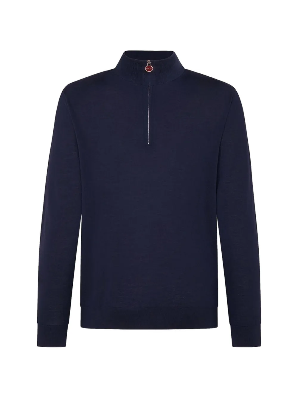 Kiton mock-neck half-zip sweater Blauw