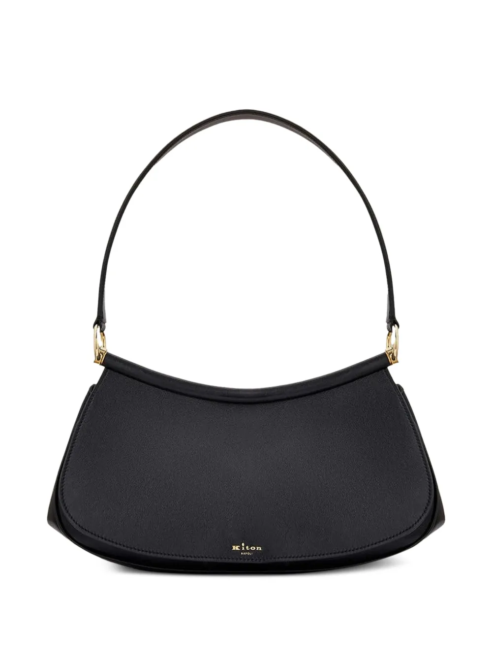 Kiton Aria leather tote bag Zwart