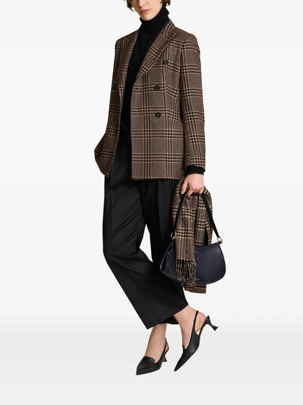 Kiton Aria leather tote bag Zwart