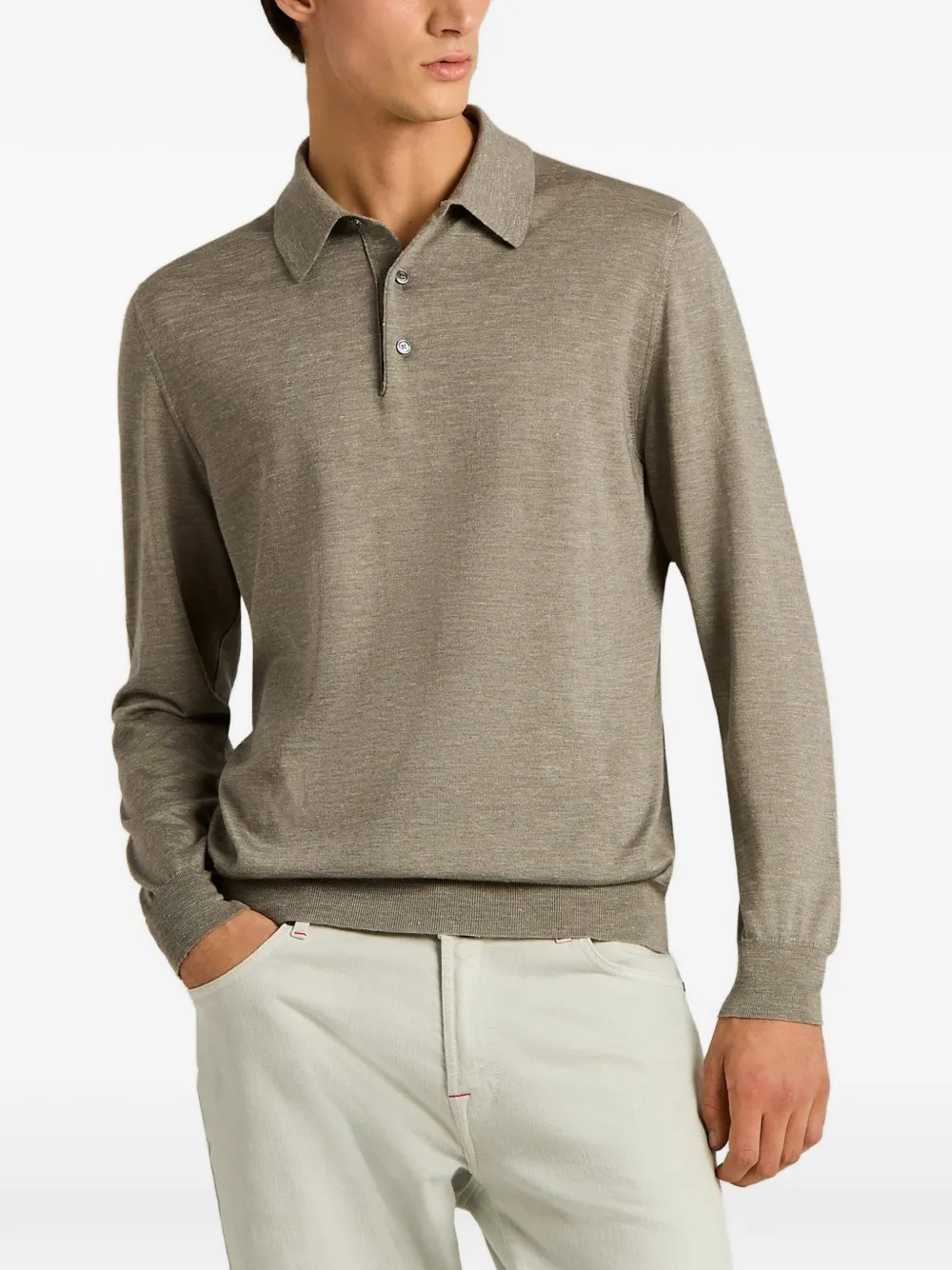 Kiton Poloshirt met lange mouwen Grijs