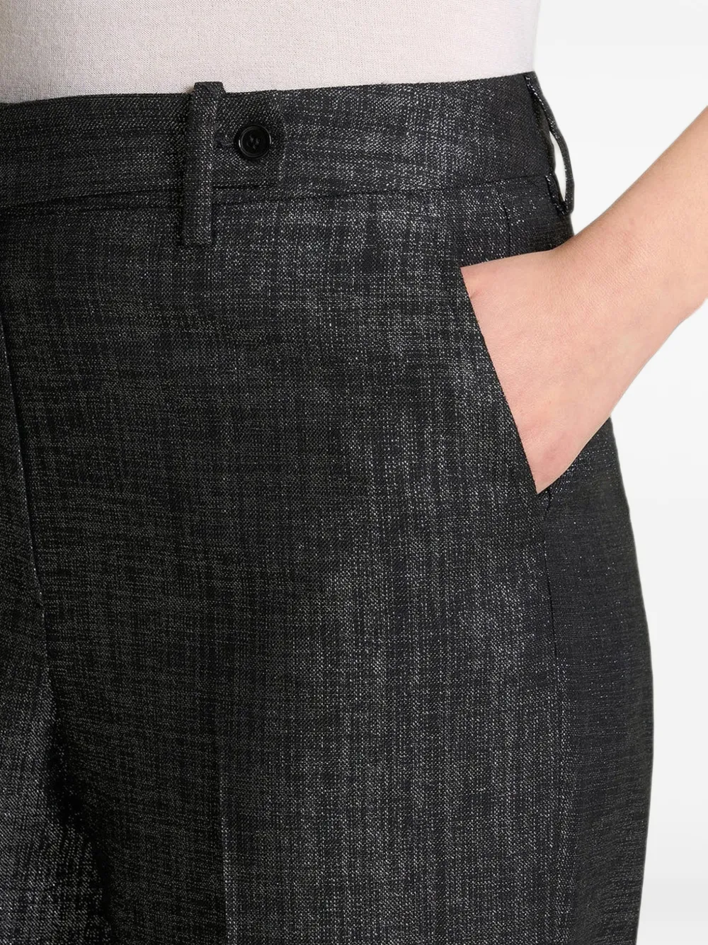 Kiton textured-finish wool-blend trousers Grijs
