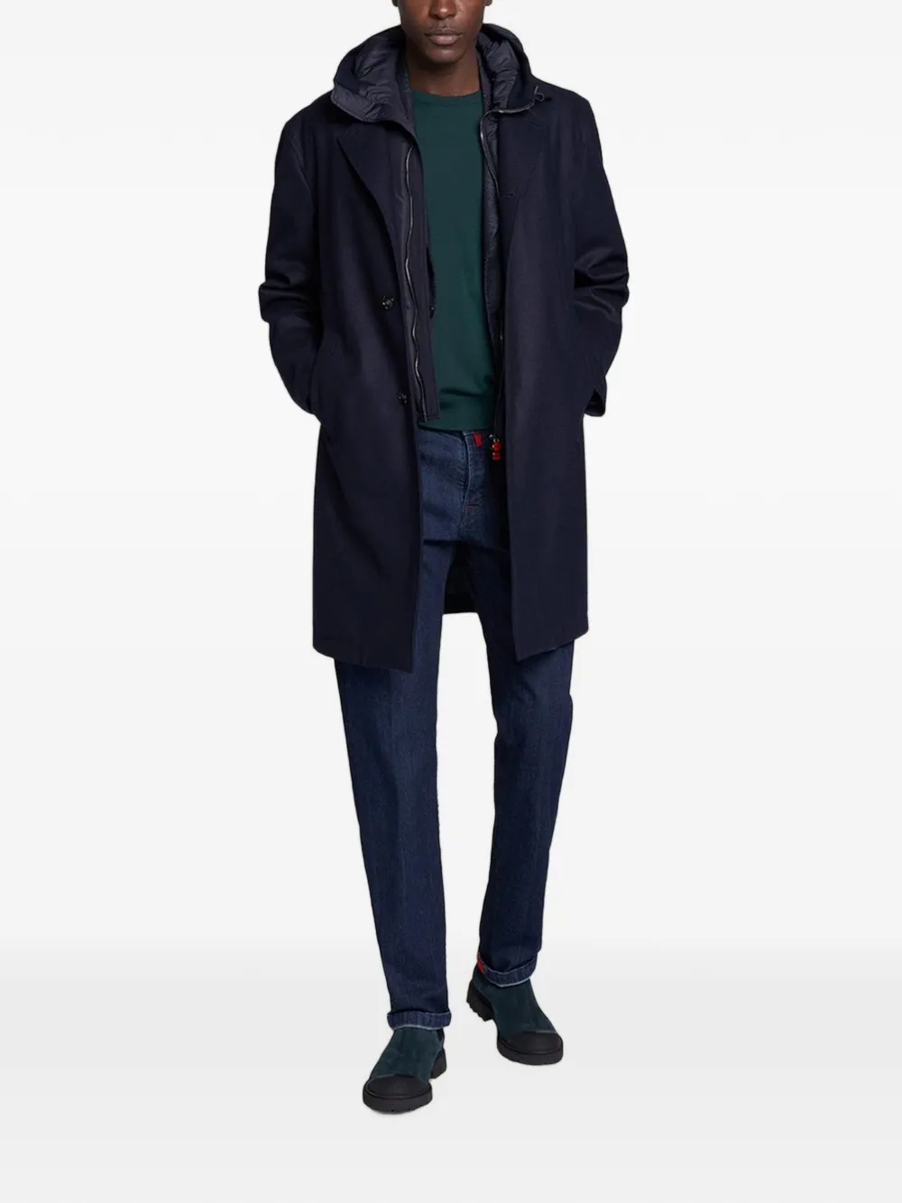 Kiton Wollen trui met ronde hals Groen