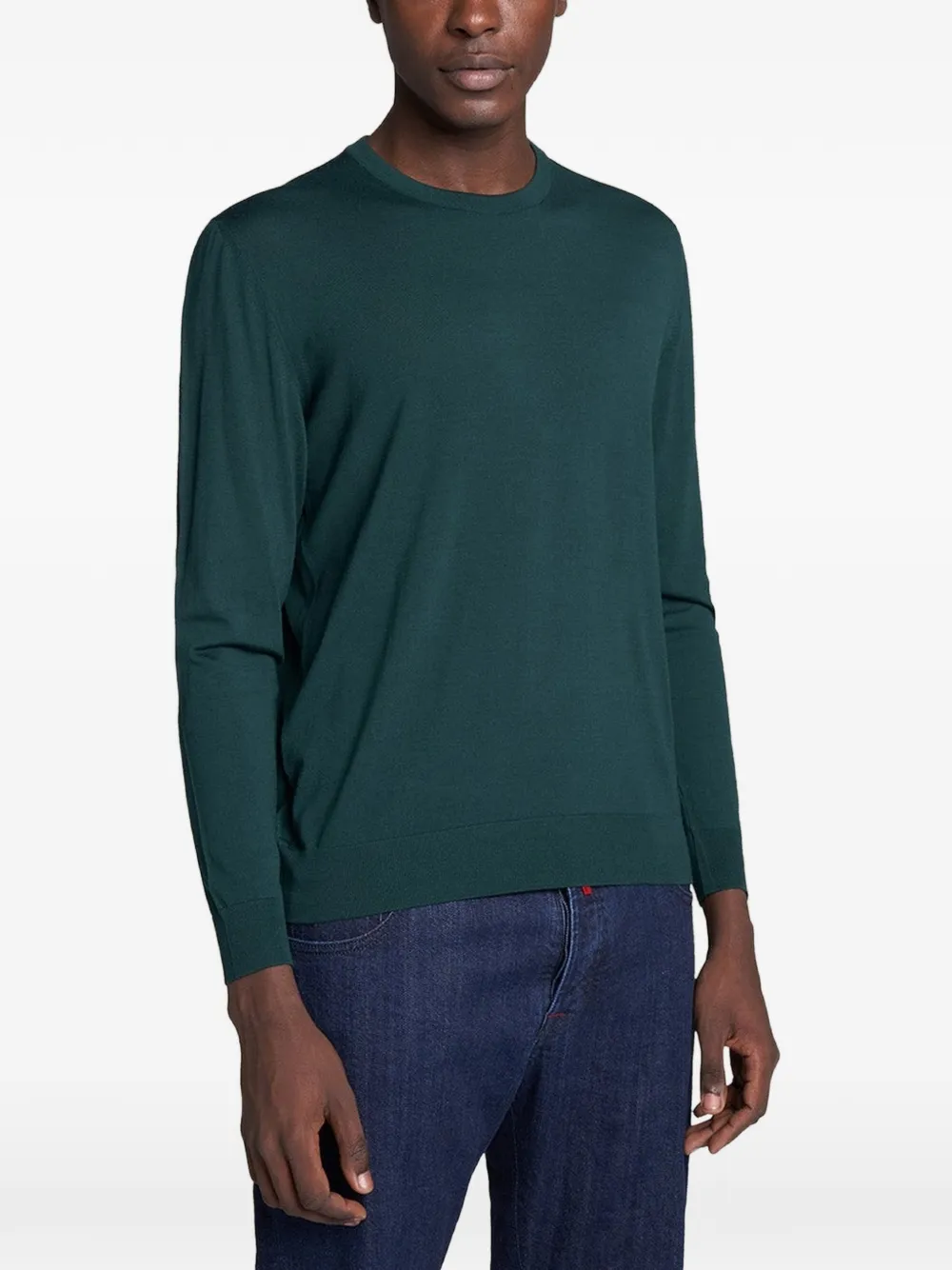 Kiton Wollen trui met ronde hals Groen