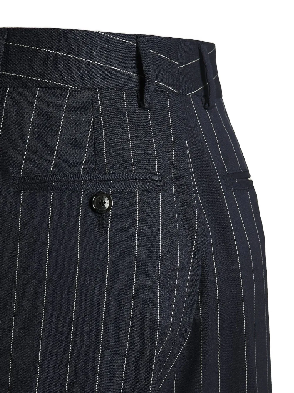Kiton pinstripe straight-leg trousers Blauw