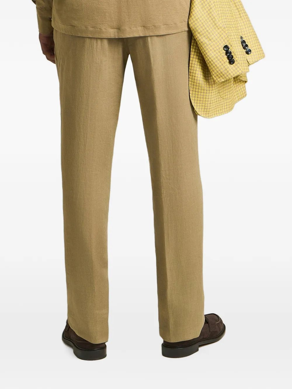 Kiton drawstring linen trousers Beige