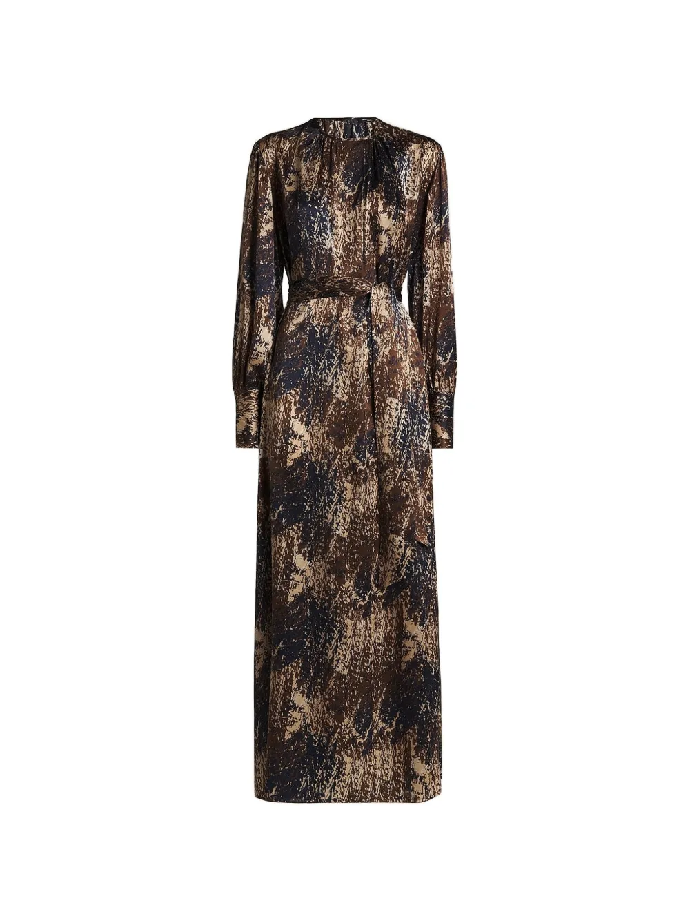 Kiton Midi-jurk met abstracte print Bruin