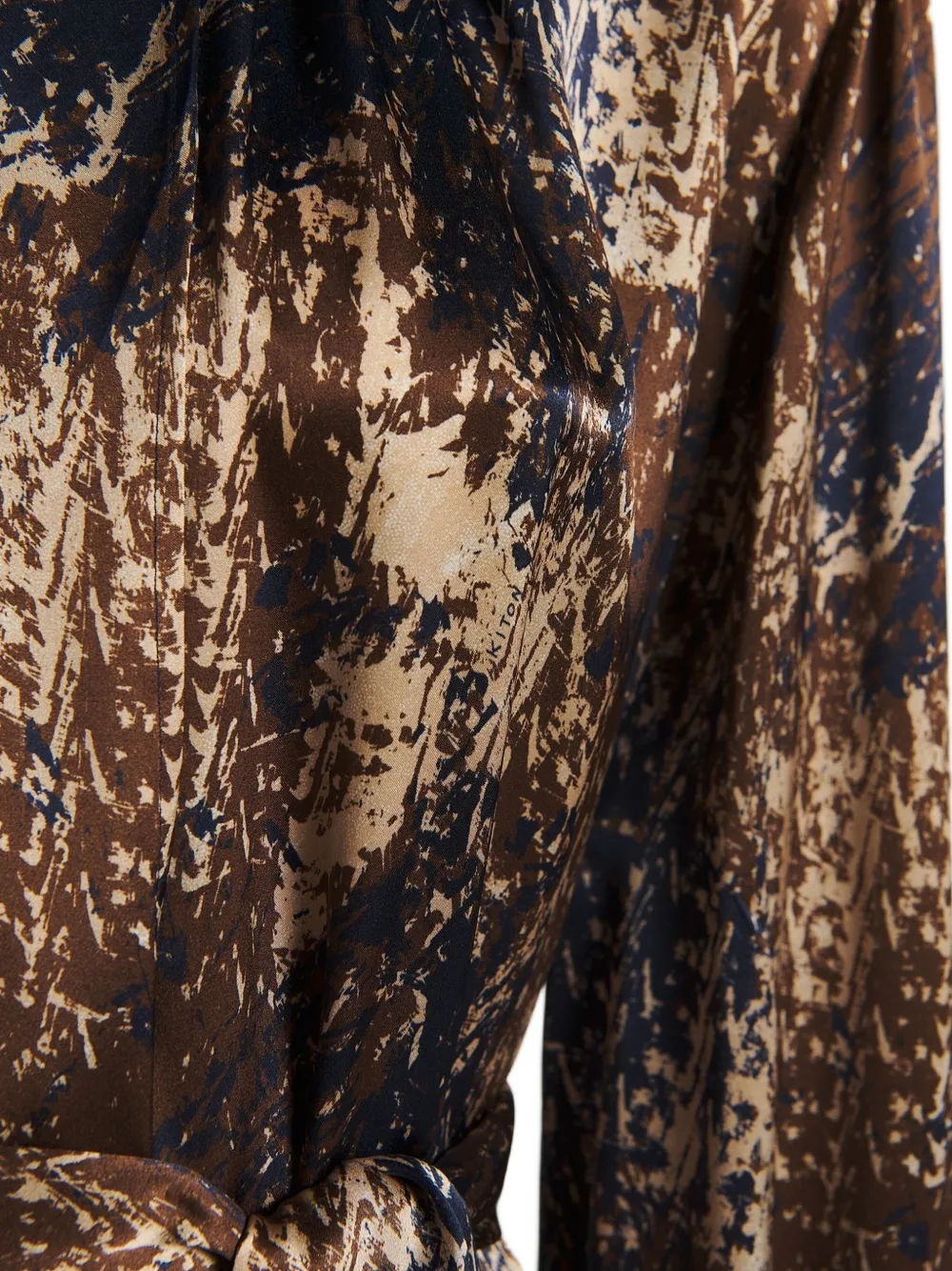 Kiton Midi-jurk met abstracte print Bruin
