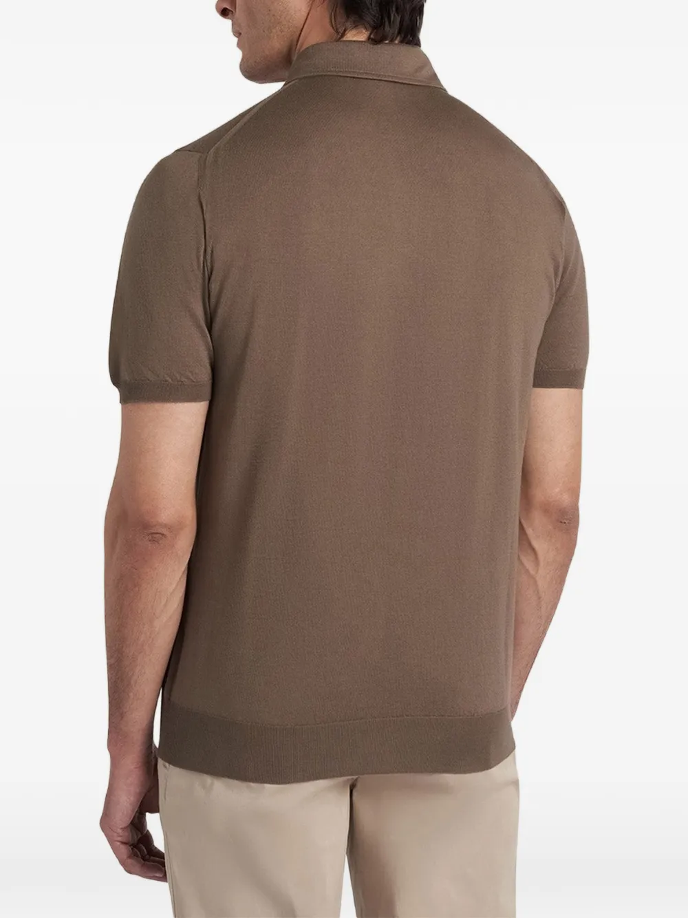 Kiton short-sleeved cotton polo shirt Bruin