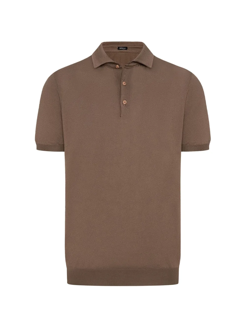 Kiton short-sleeved cotton polo shirt Bruin