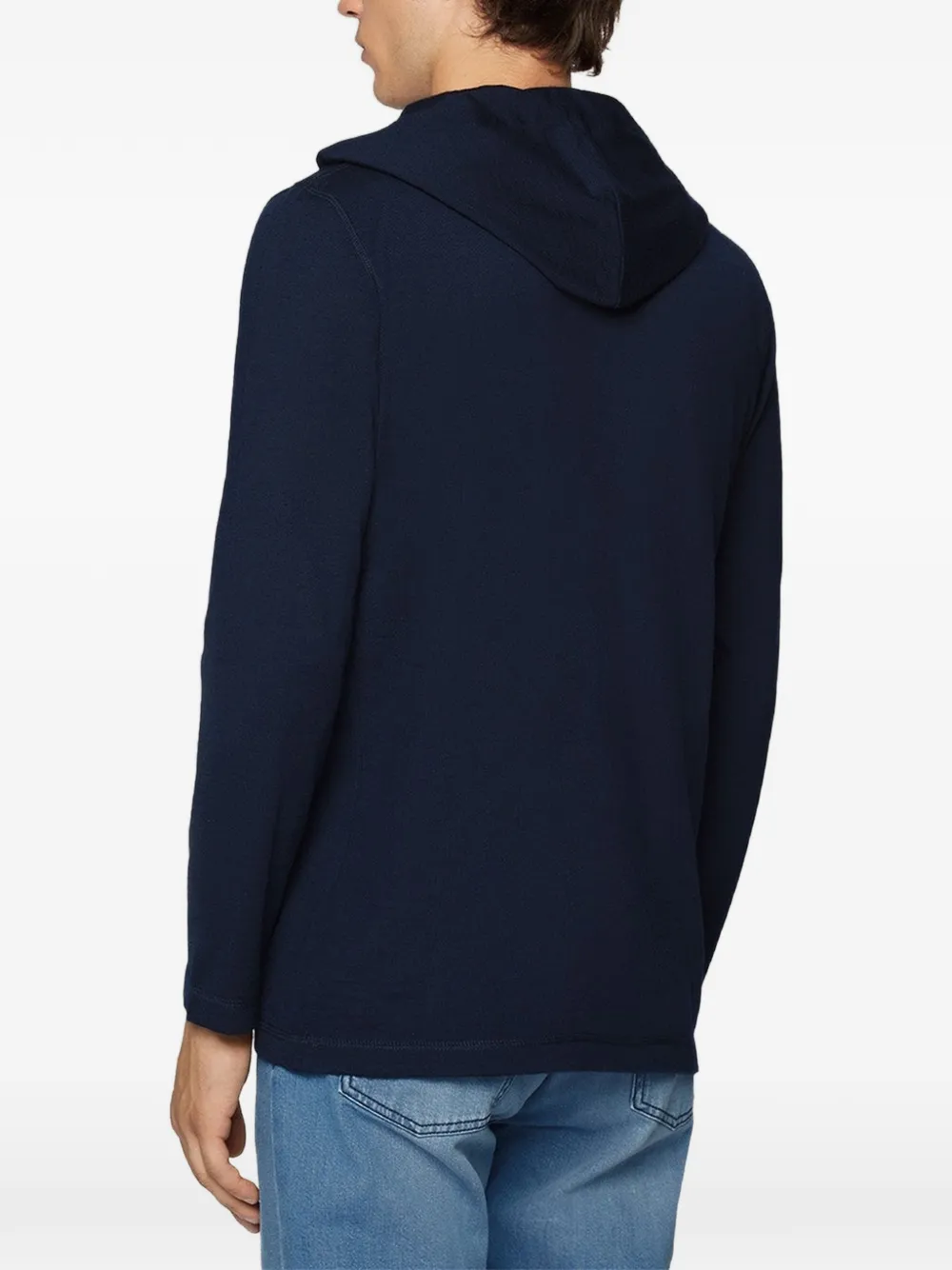 Kiton Button-up hoodie Blauw