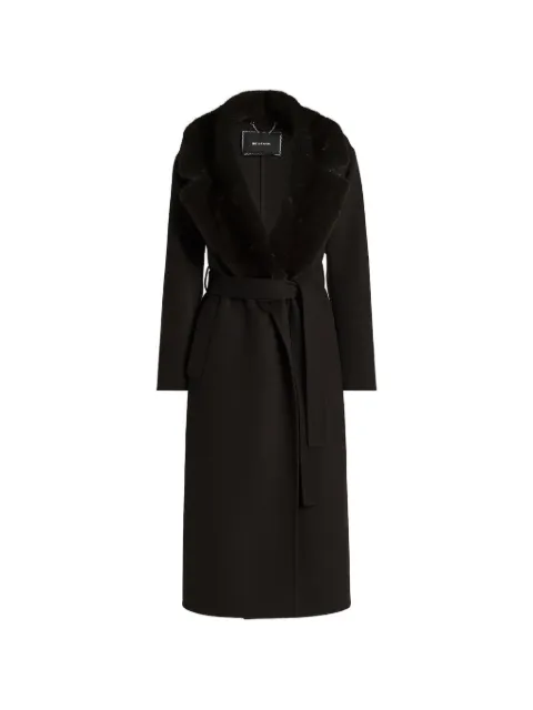 Kiton fur-trim belted coat