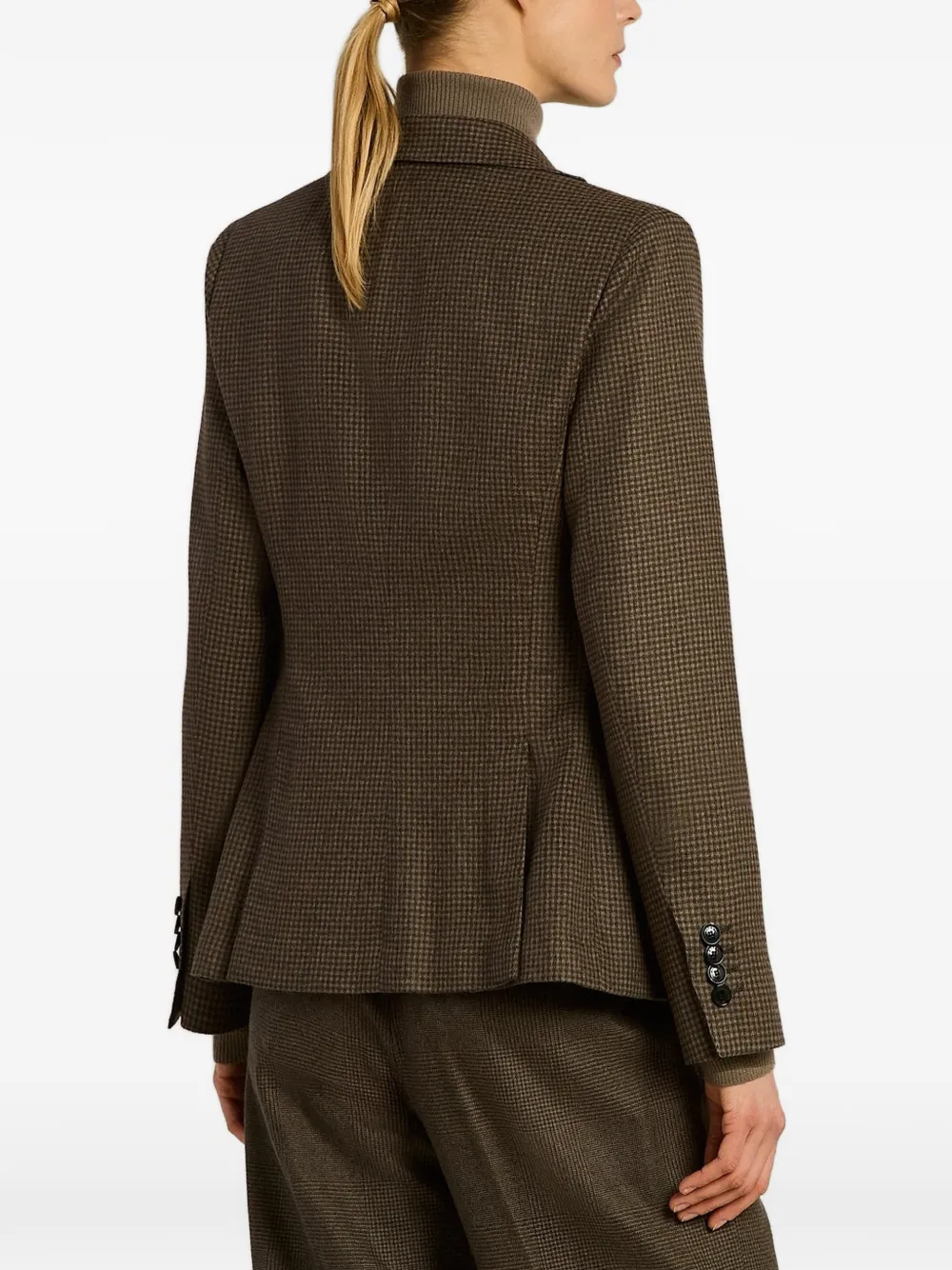 Kiton houndstooth single-breasted blazer Bruin