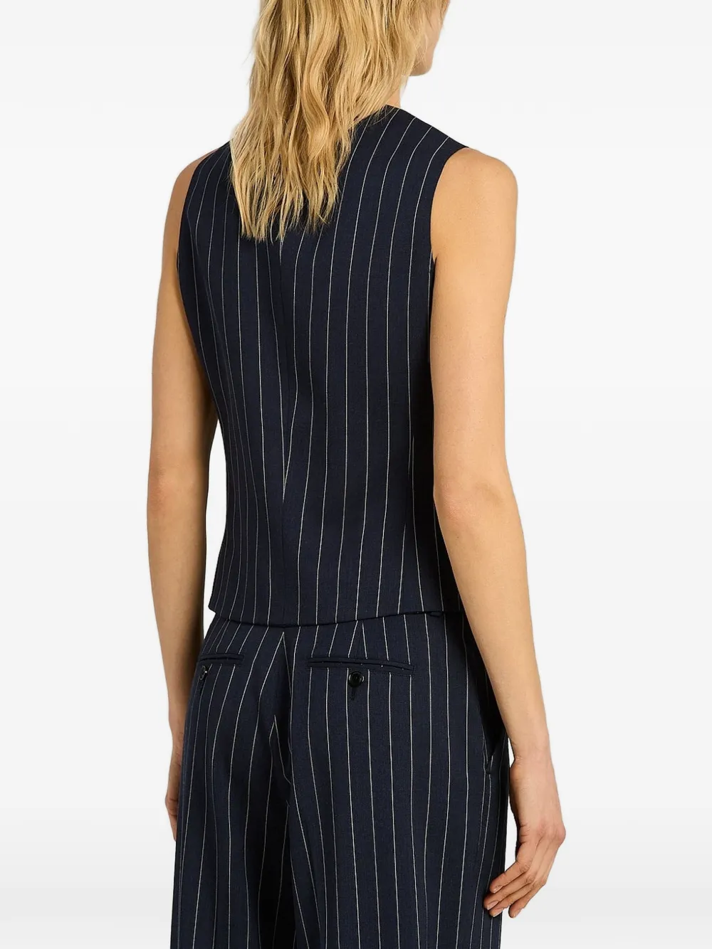 Kiton Gilet met krijtstreep Blauw