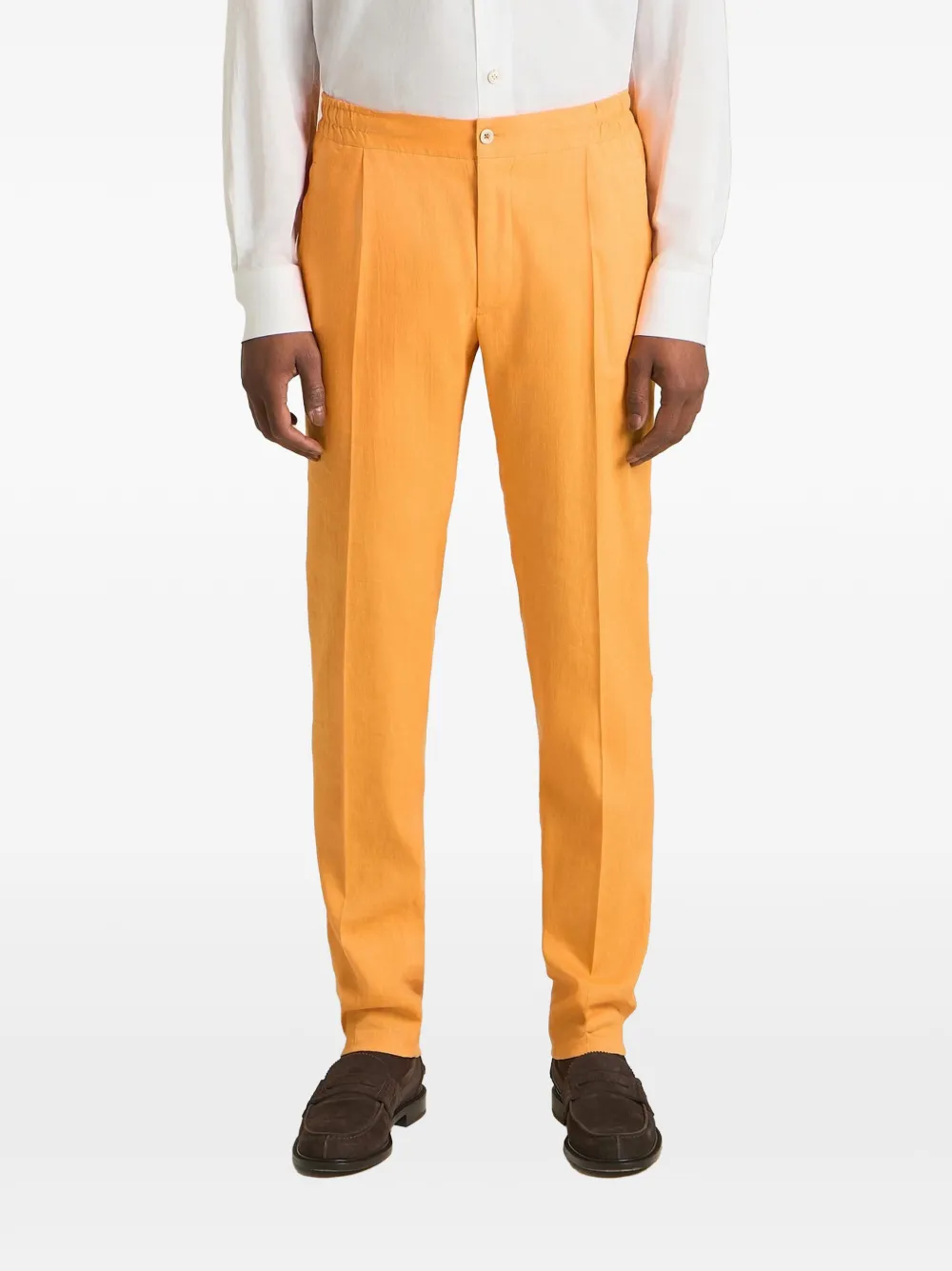 Kiton Broek met trekkoord en details Oranje