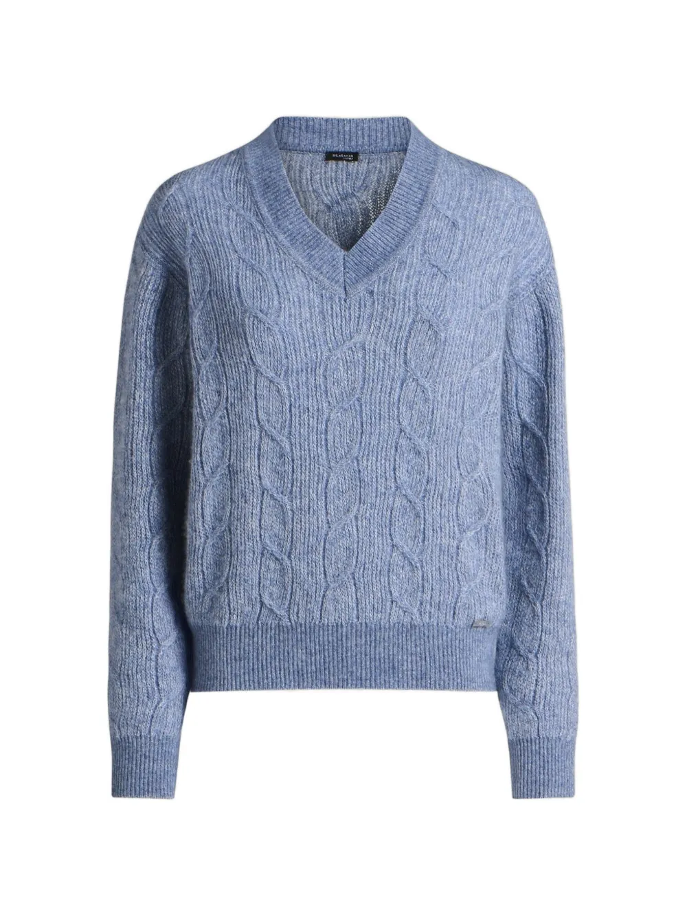 Kiton Kabelgebreide trui met V-hals Blauw