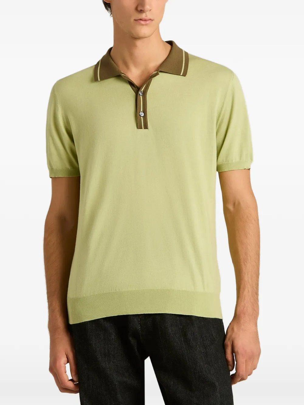 Kiton Poloshirt met contrasterende kraag Groen