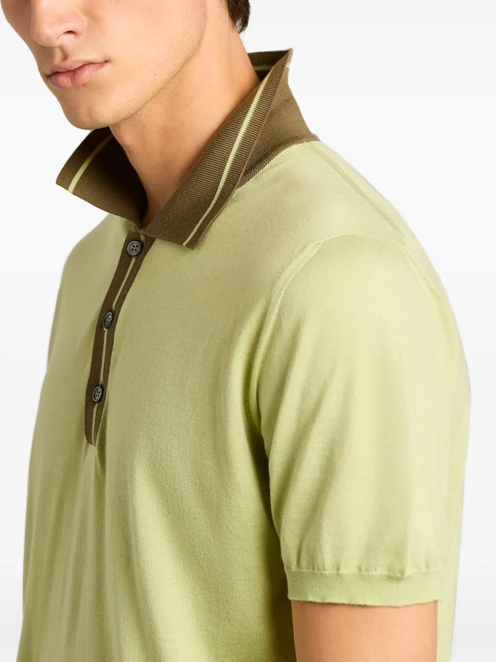 Kiton Poloshirt met contrasterende kraag Groen