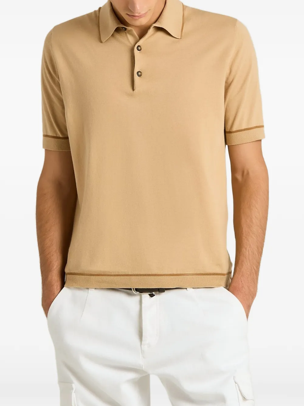 Kiton Katoenen poloshirt Beige