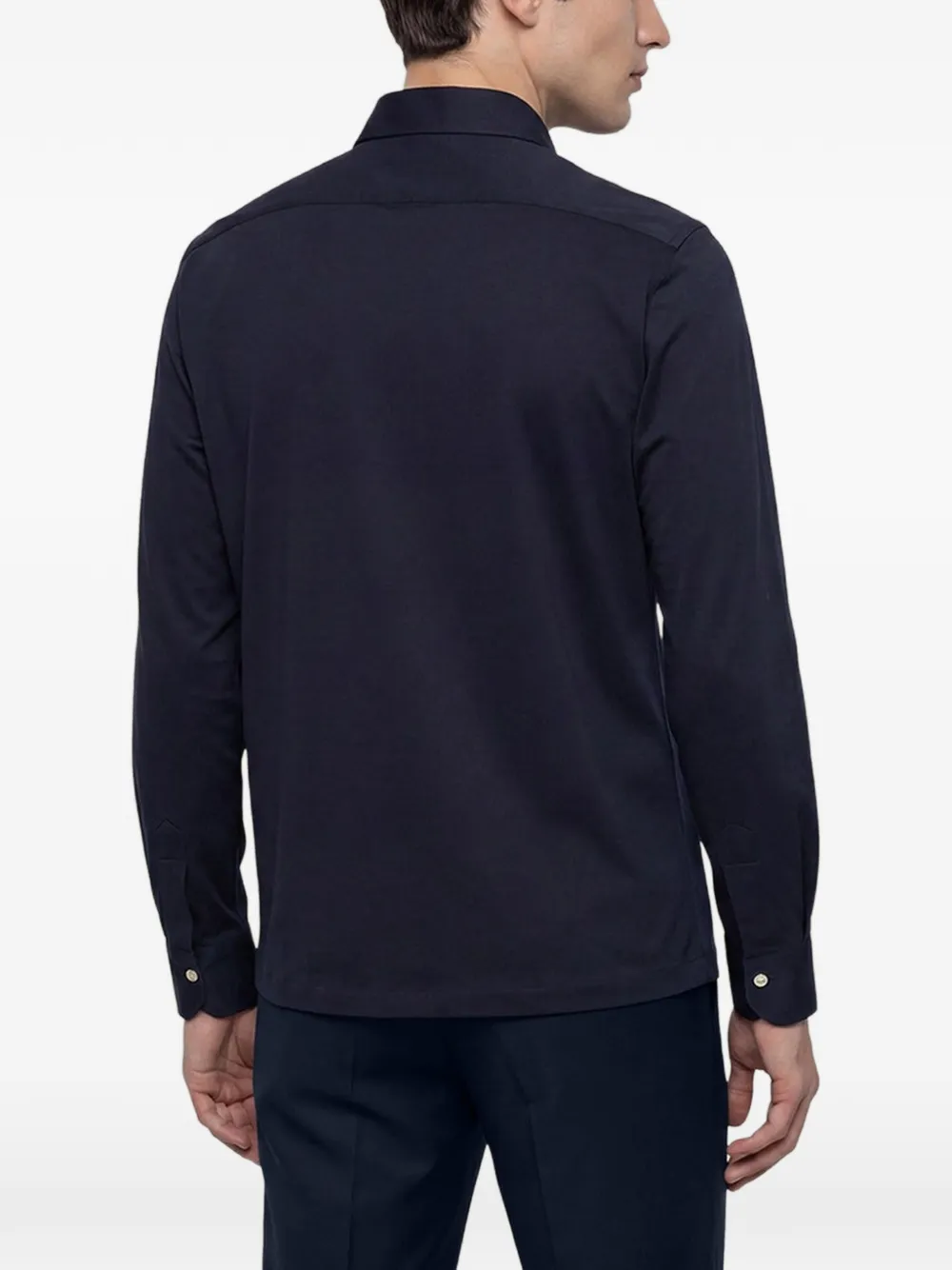 Kiton Positano overhemd met lange mouwen Blauw