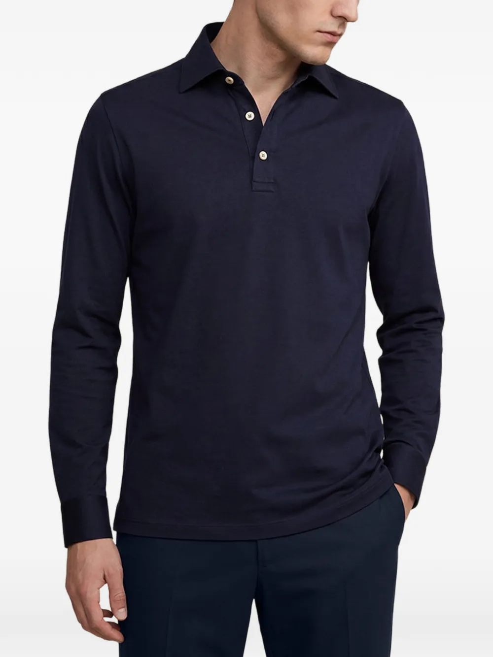 Kiton Positano overhemd met lange mouwen Blauw