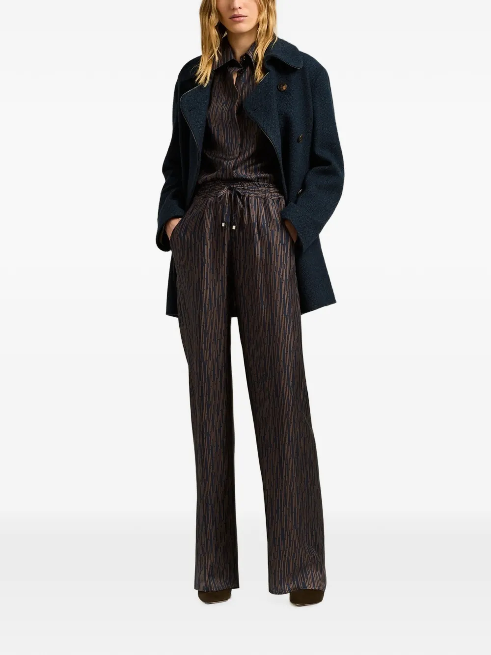 Kiton printed silk palazzo pants Bruin