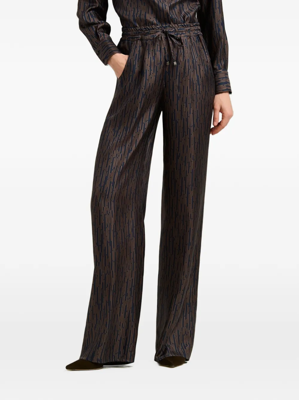 Kiton printed silk palazzo pants Bruin