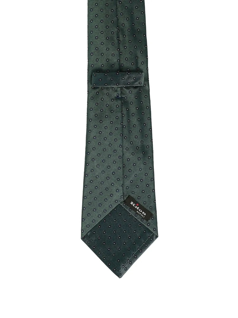 Kiton Zijden stropdas met patroon Groen