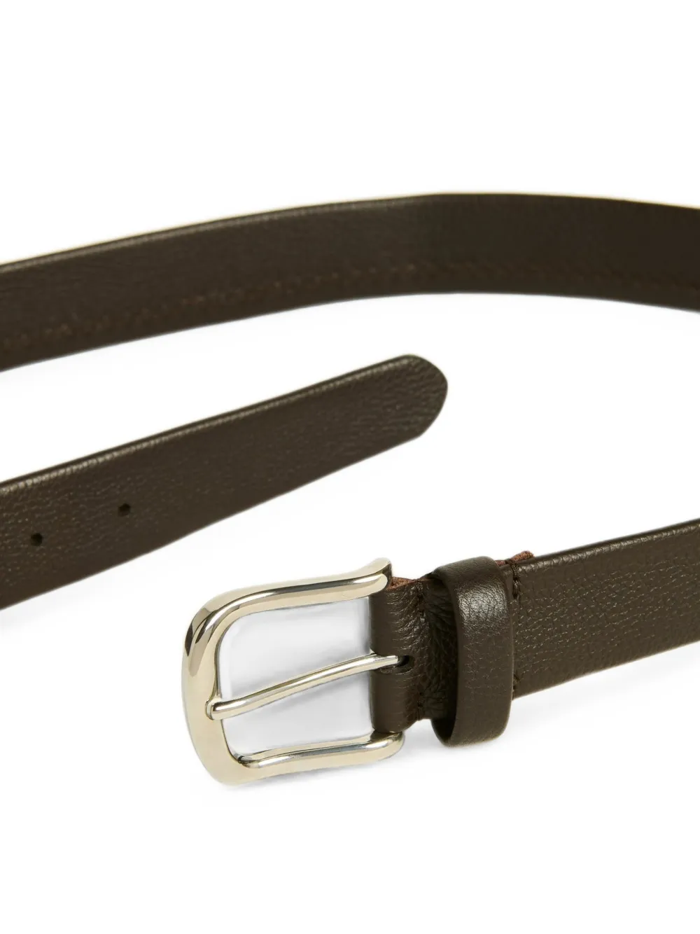 Kiton Leren riem Bruin