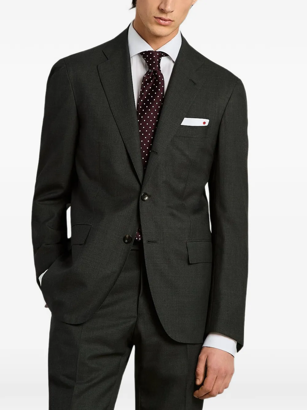 Kiton Stropdas met stippen Paars