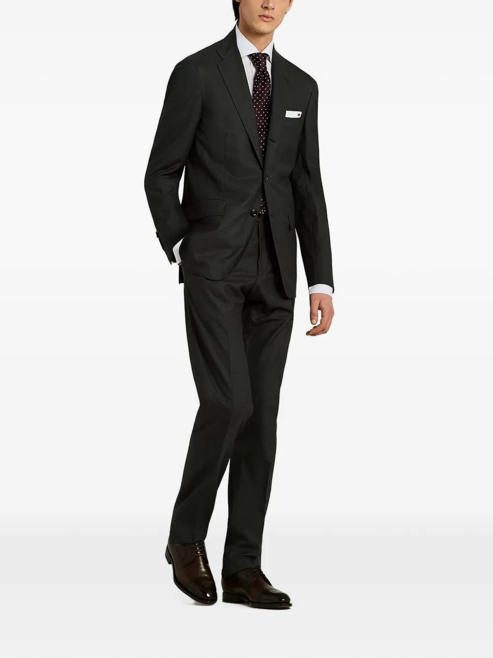 Kiton Stropdas met stippen Paars
