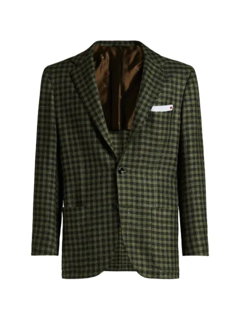 Kiton checked single-breasted blazer