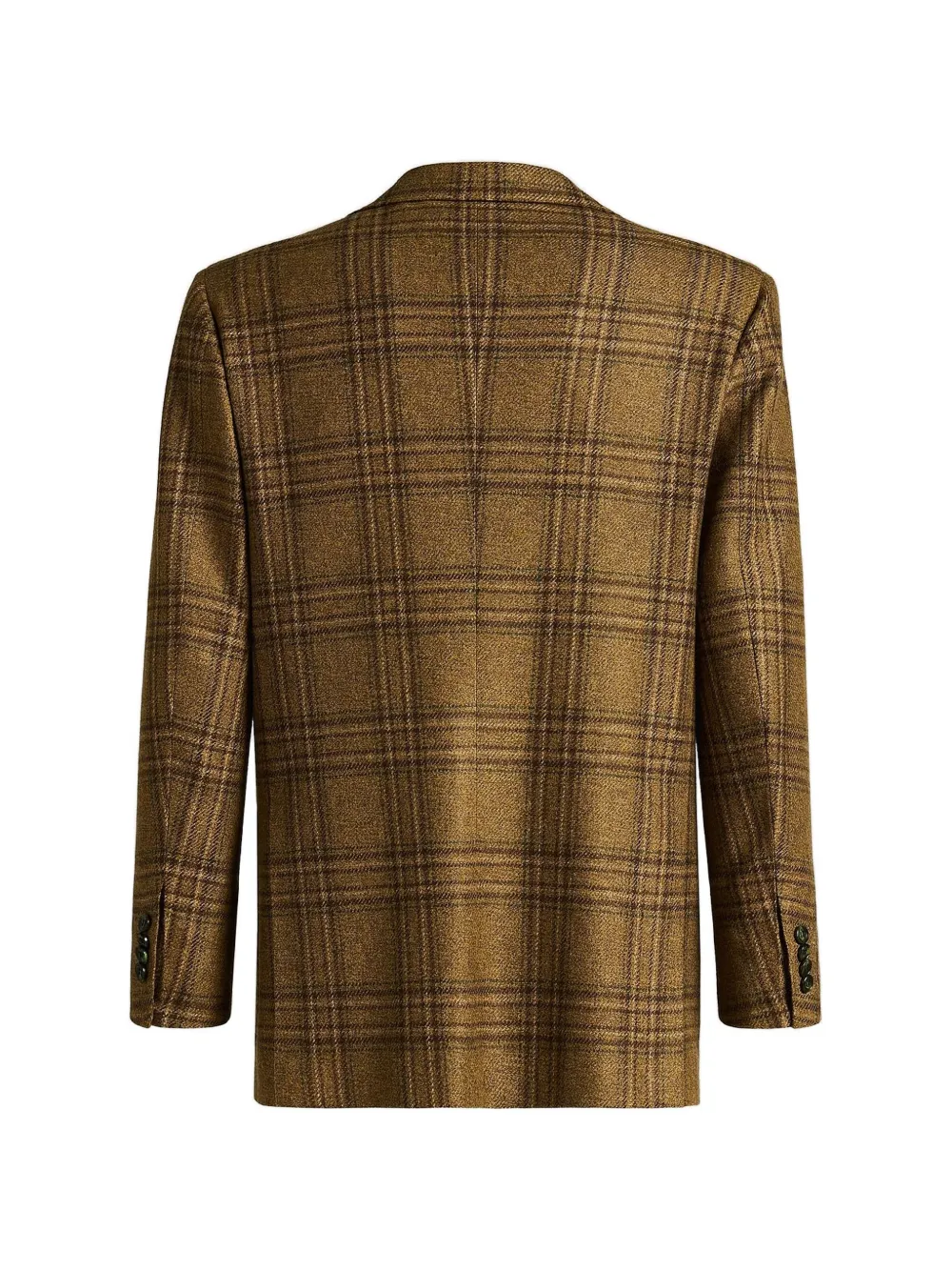 Kiton tartan single-breasted blazer Bruin