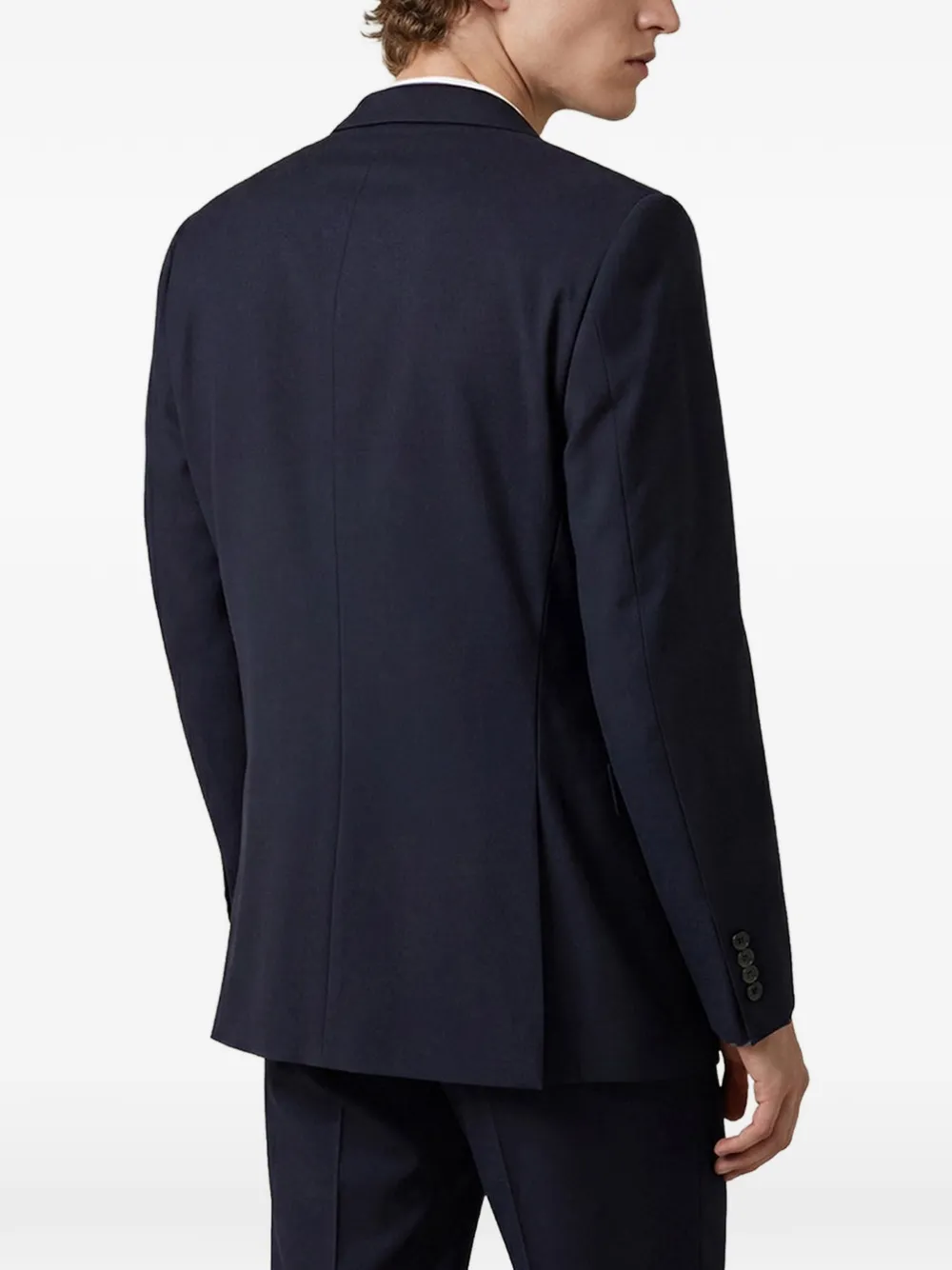 Kiton single-breasted wool suit Blauw