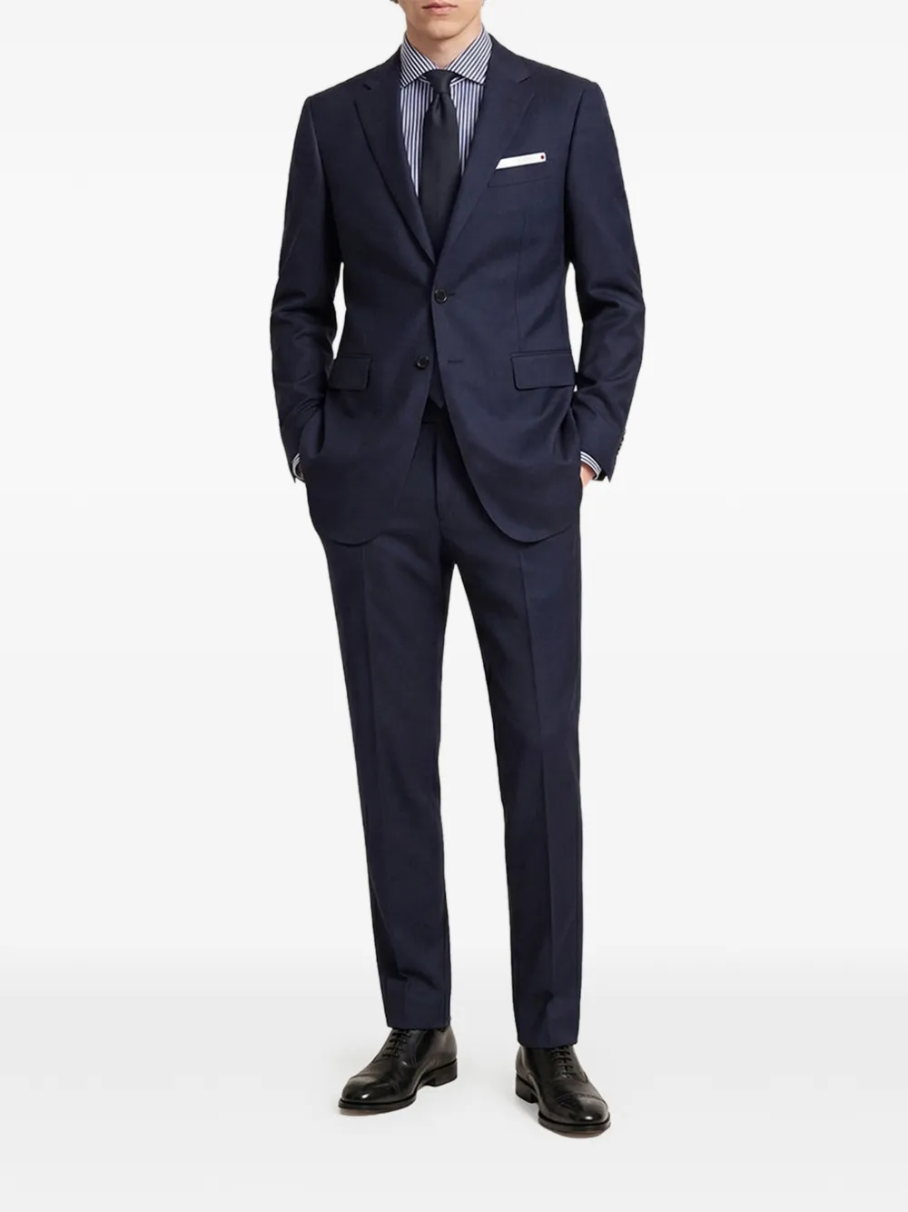 Kiton single-breasted wool suit Blauw