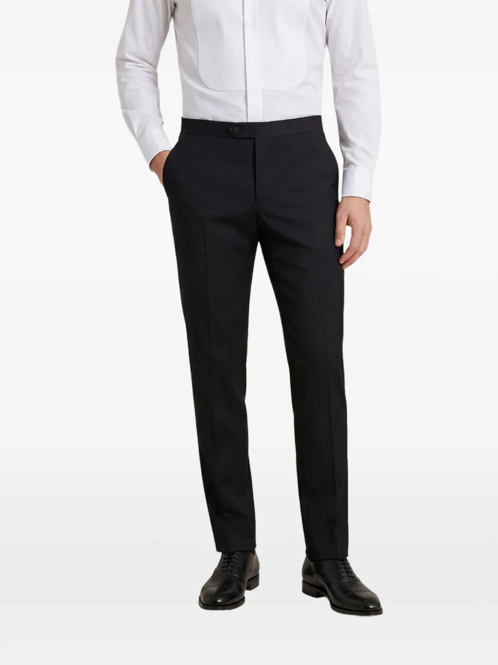 Kiton esmoquin con botonadura simple y solapas de pico - Nero