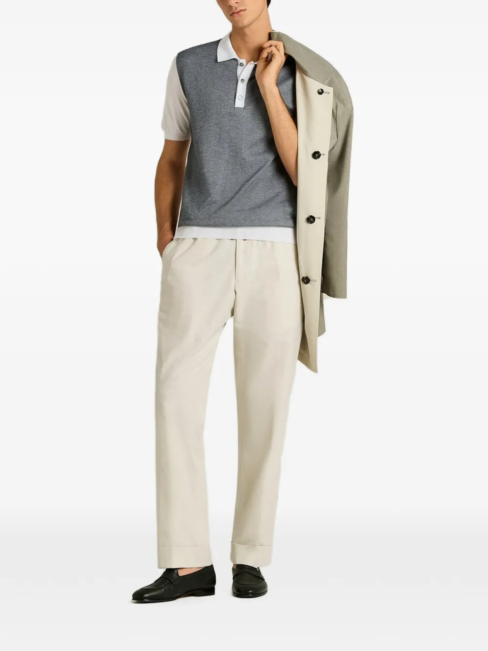 Kiton Poloshirt met contrasterende kraag Grijs